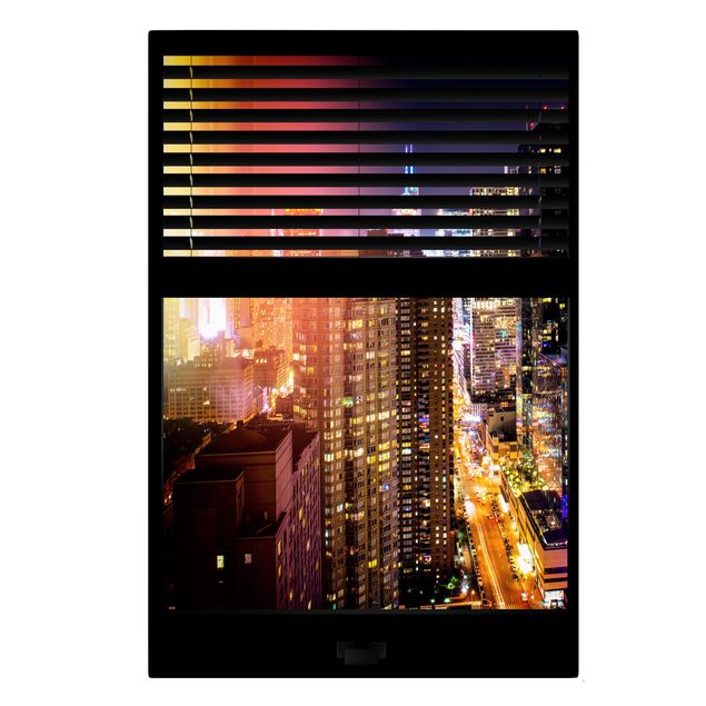 Skyline prints Window View Blinds - Manhattan at night