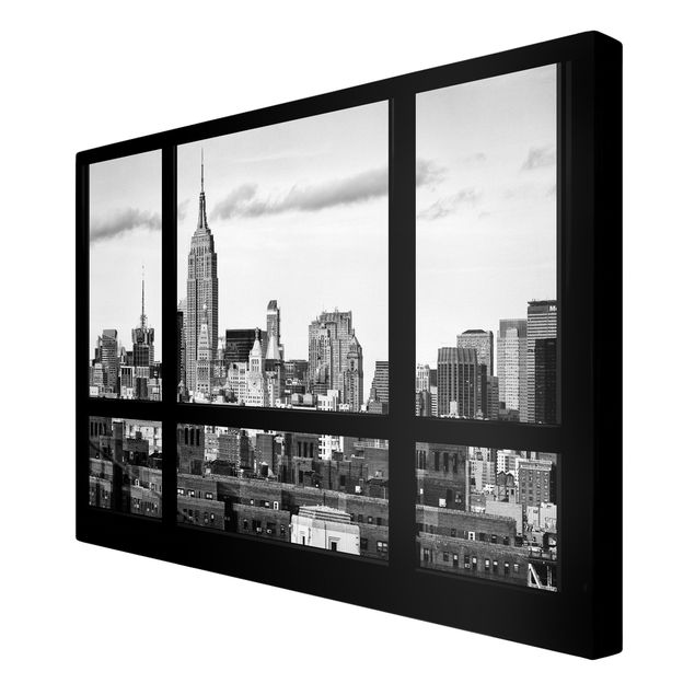 Skyline prints Window Manhattan Skyline black-white