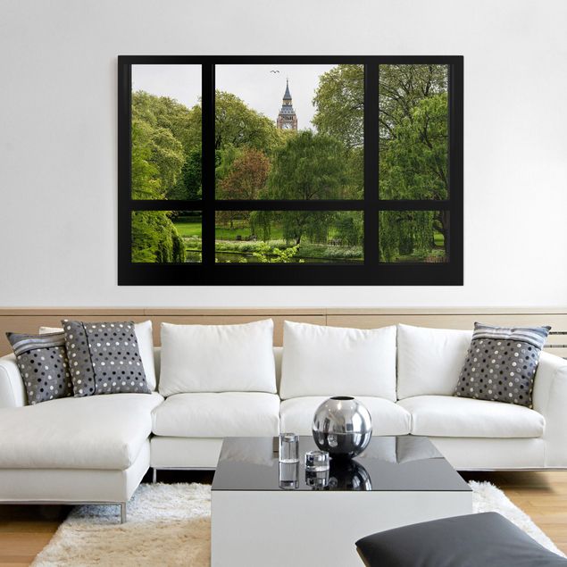 Prints London Window overlooking St. James Park on Big Ben