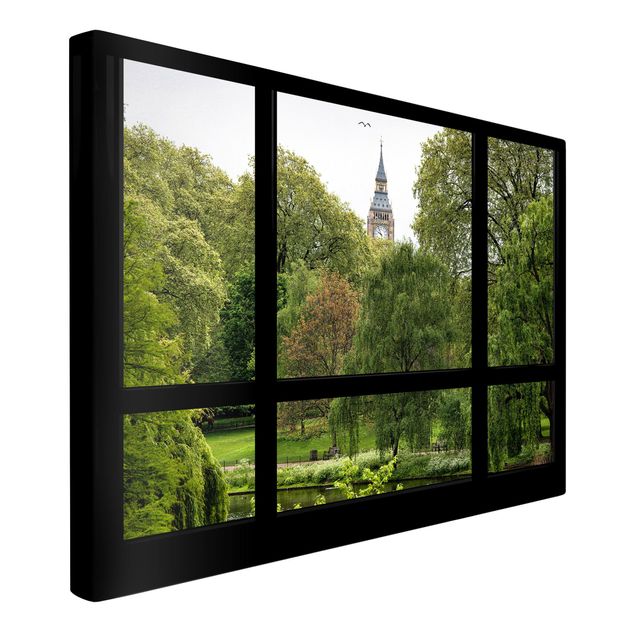 Modern art prints Window overlooking St. James Park on Big Ben