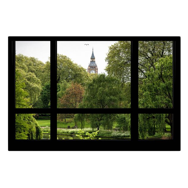 Architectural prints Window overlooking St. James Park on Big Ben