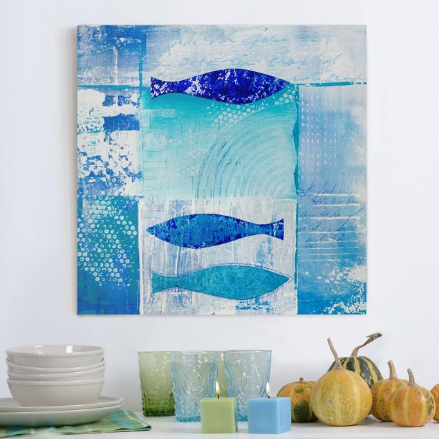 Canvas prints fishes Fish In The Blue