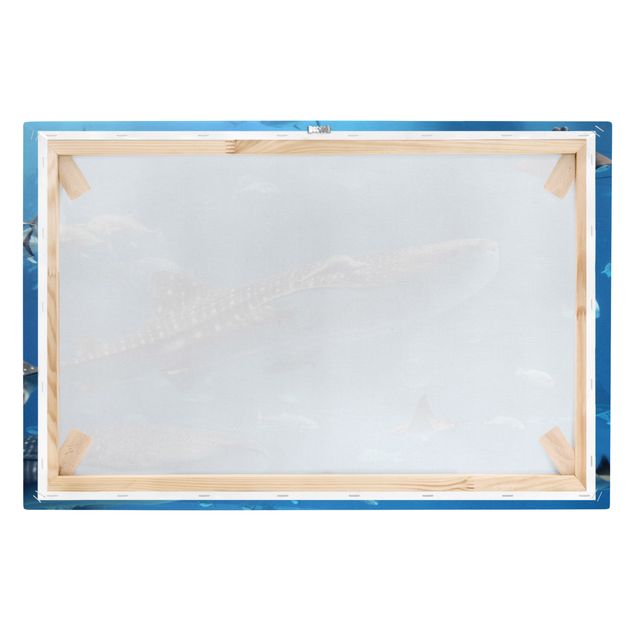 Navy blue wall art Fish in the Sea