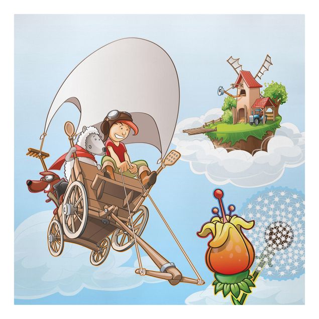 Prints Flying Farm Hay Cart Ride
