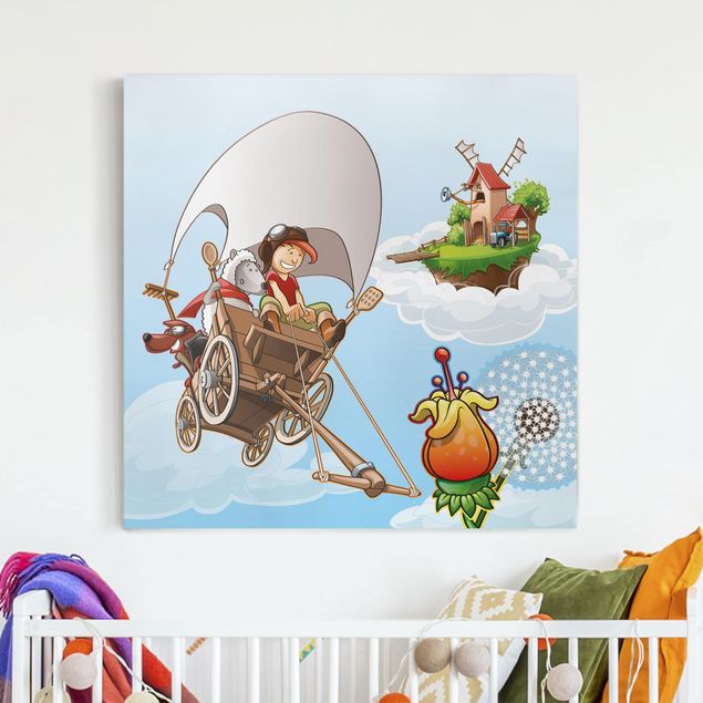 Nursery decoration Flying Farm Hay Cart Ride