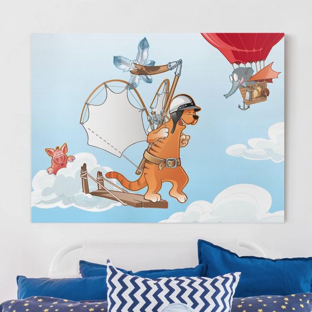 Nursery decoration Flying Farm Cat Out And About
