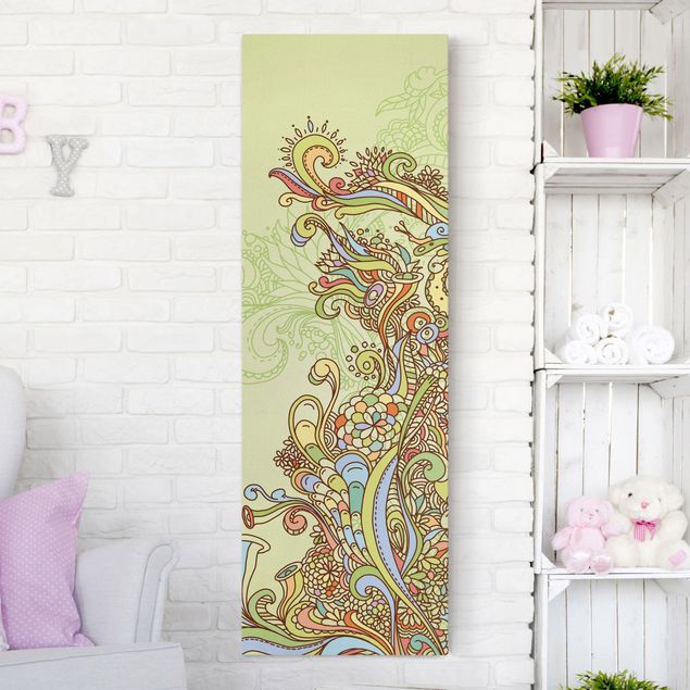 Abstract canvas wall art Floral Illustration