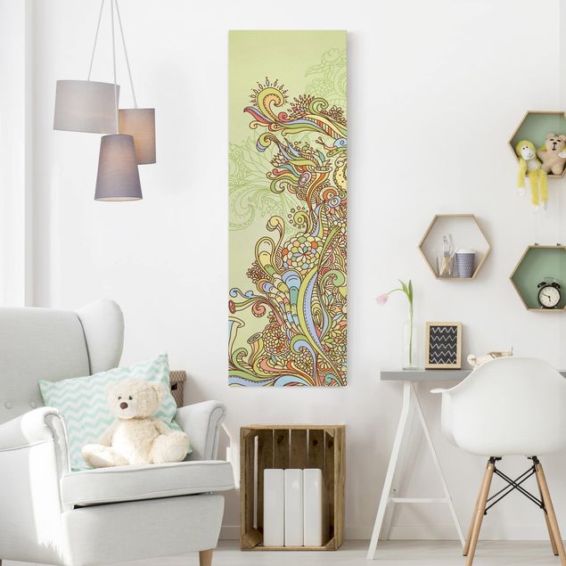 Abstract canvas wall art Floral Illustration