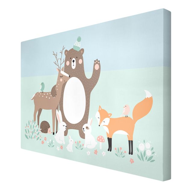 Prints Forest Friends with forest animals blue