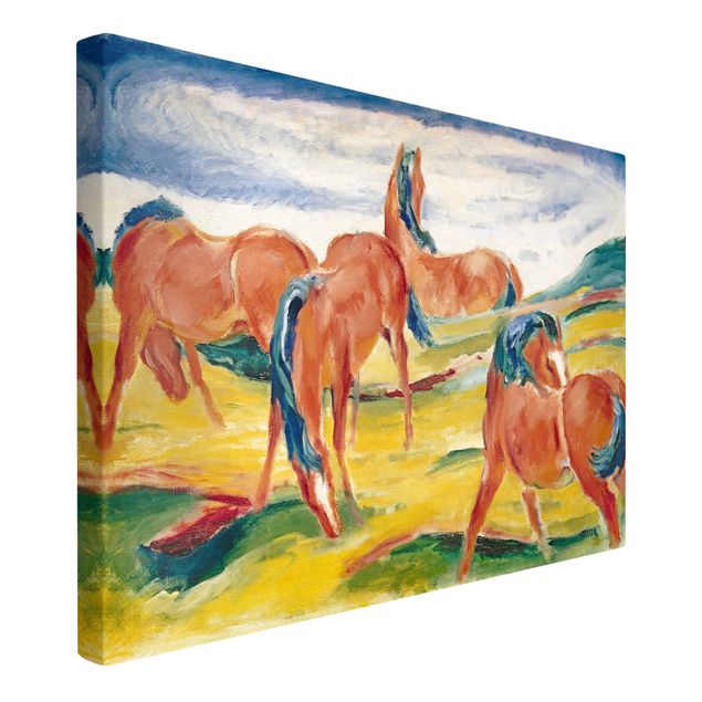 Horse canvas art Franz Marc - Grazing Horses