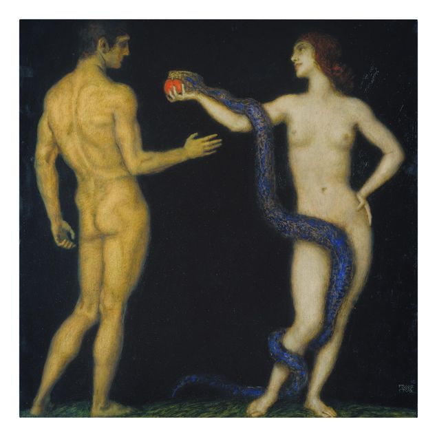 Canvas art Franz von Stuck - Adam and Eve