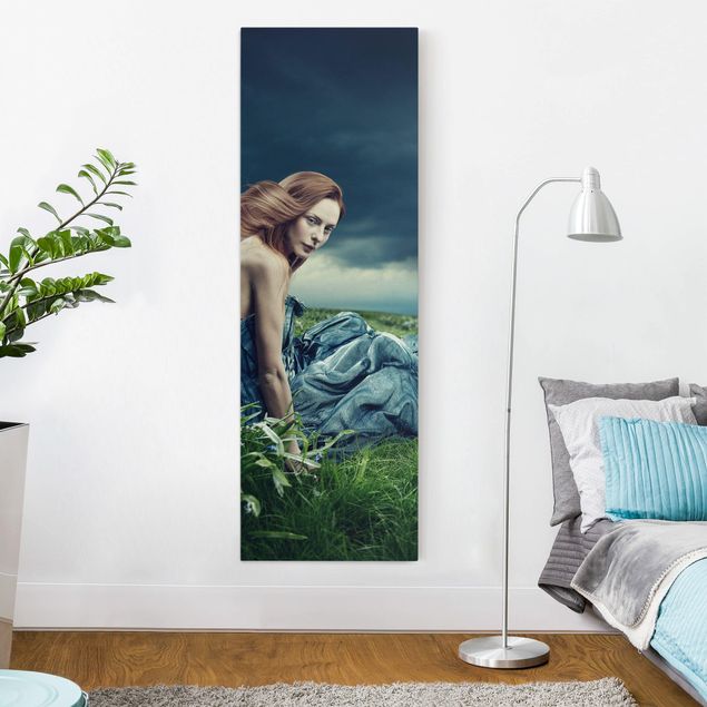 Landscape canvas prints Woman In Storm