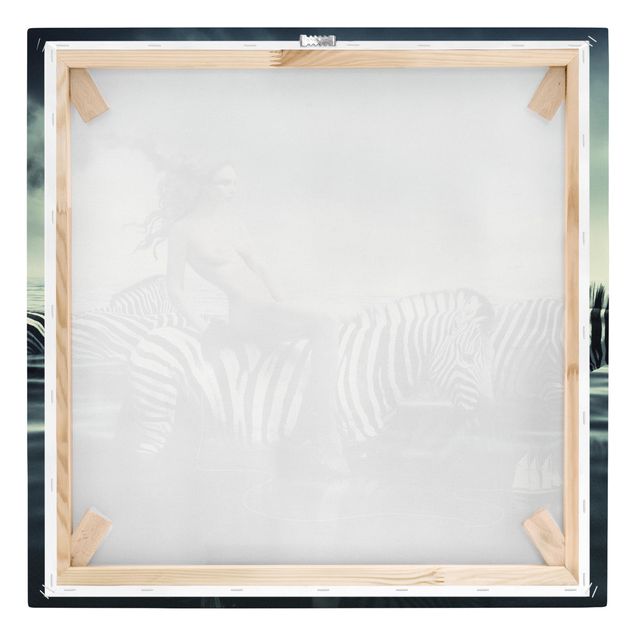 Prints Woman Posing With Zebras