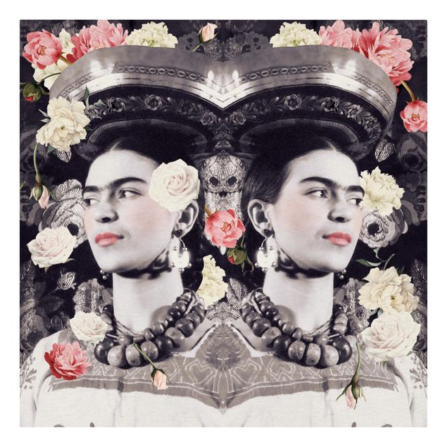 Prints black Frida Kahlo - Flower Flood