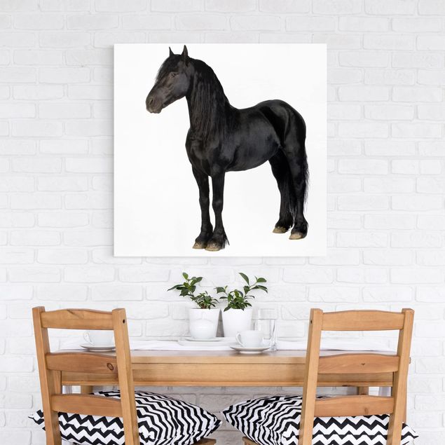 Horse canvas art Friesian