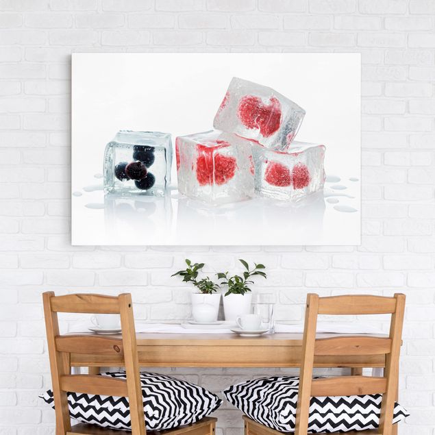 Floral canvas Friut In Ice Cubes