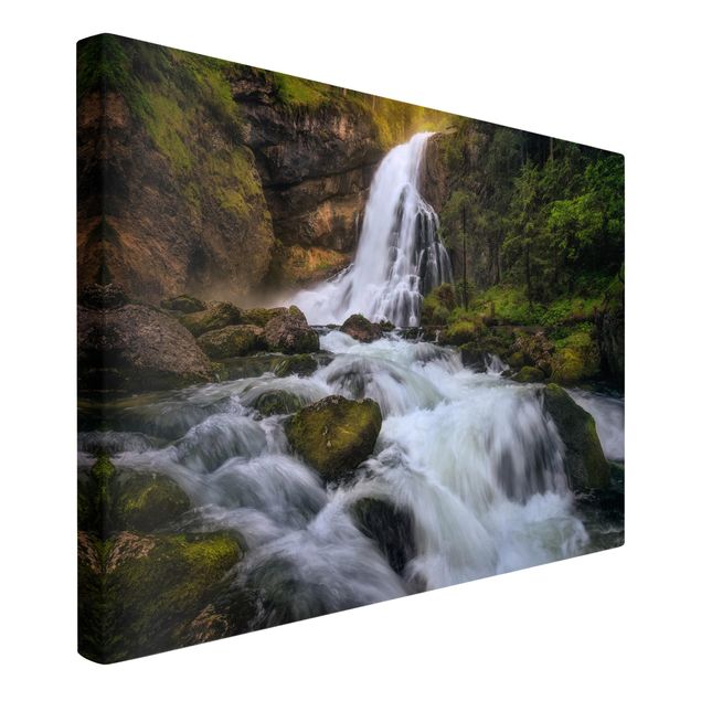 Waterfall canvas wall art Flood In Spring