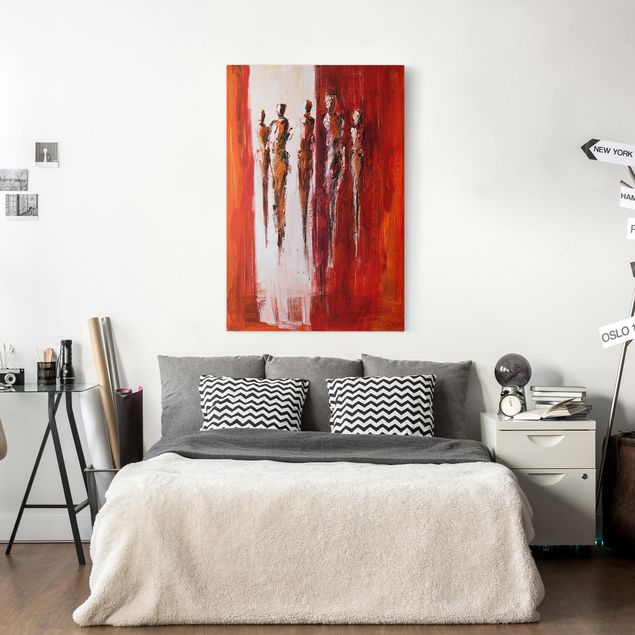 Canvas art prints Five Figures In Red 01