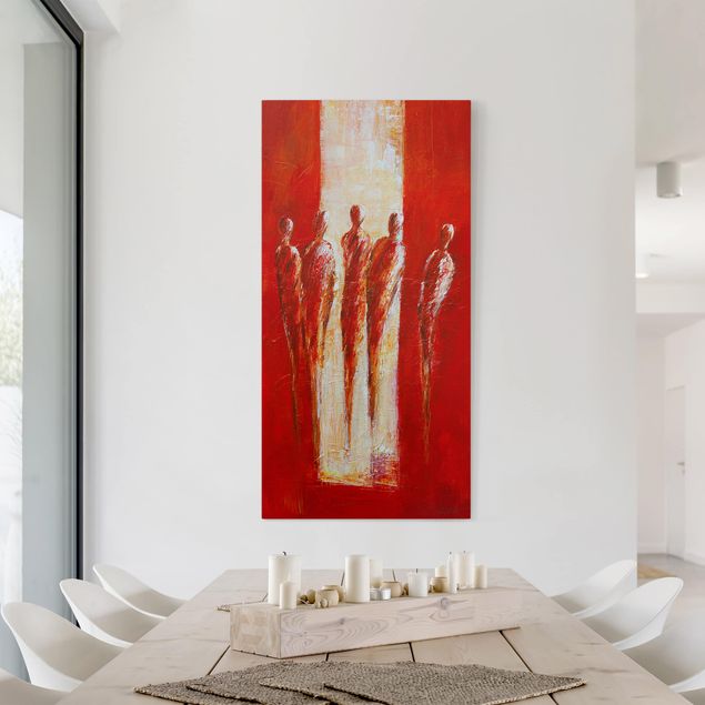 Canvas art Five Figures In Red 02