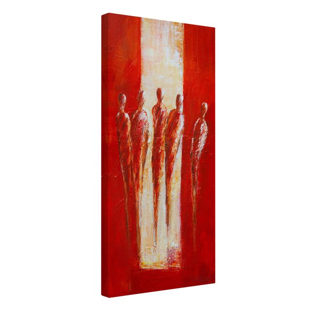 Prints abstract Five Figures In Red 02