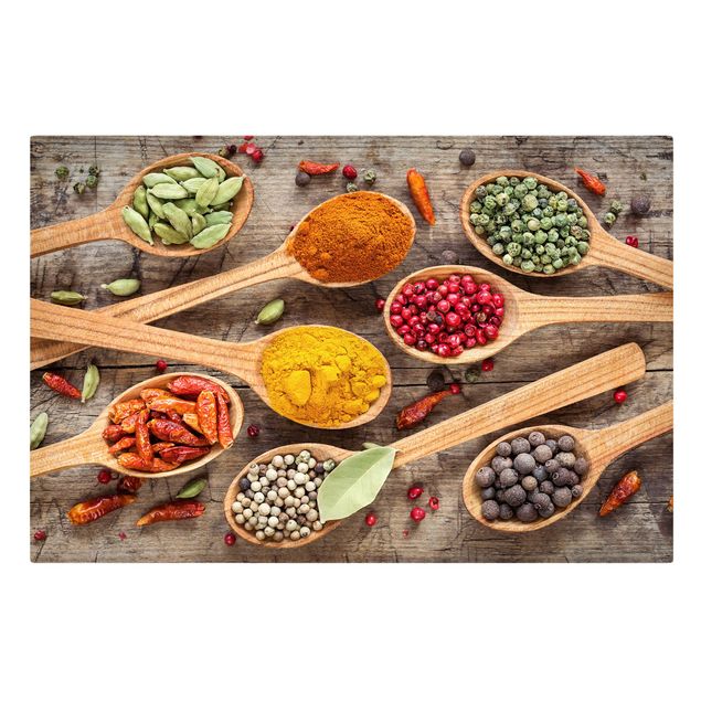 Canvas prints spices and herbs Spices On Wooden Spoon