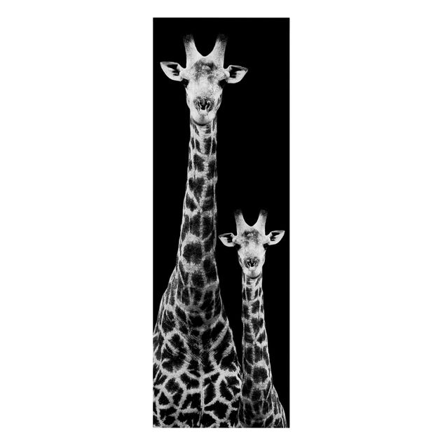 Giraffe canvas art Giraffe Duo Black And White