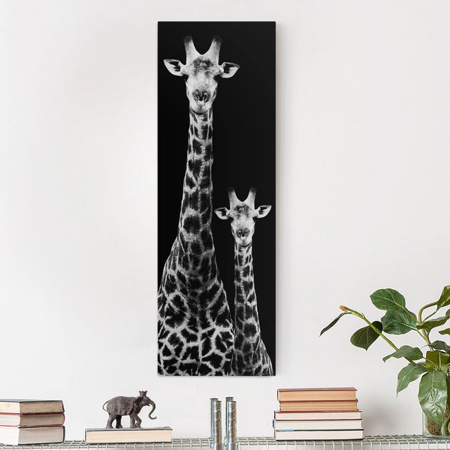 Contemporary art prints Giraffe Duo Black And White