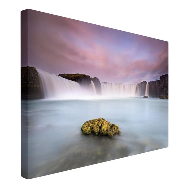 Contemporary art prints Goðafoss And The Moon