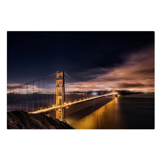 Black art prints Golden Gate To Stars