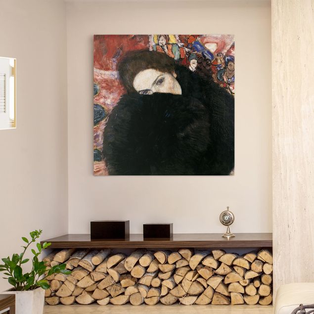Art deco prints Gustav Klimt - Lady With A Muff