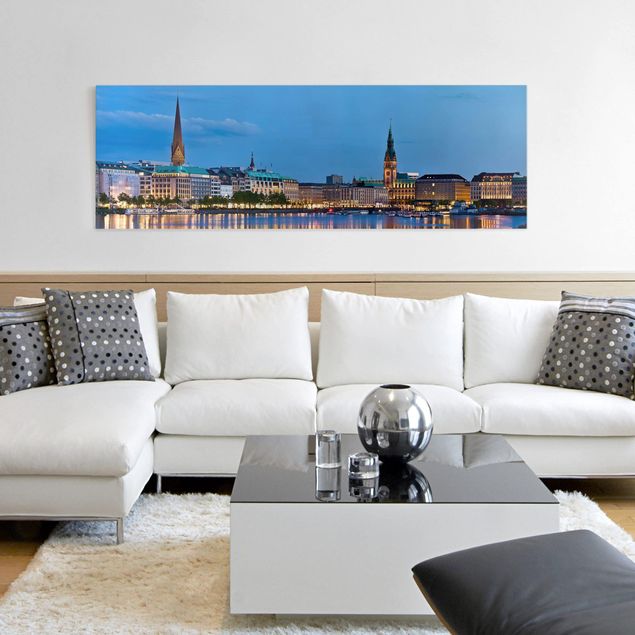 Modern art prints Hamburg Skyline