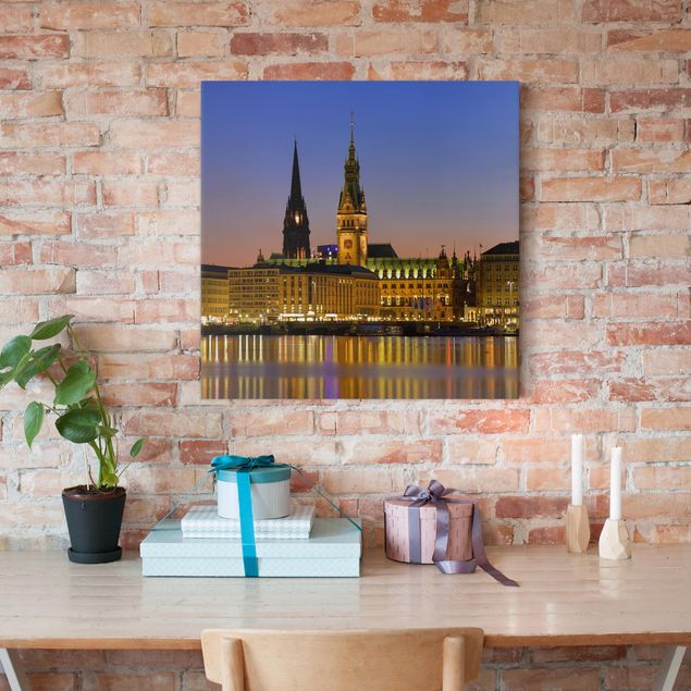 Canvas prints Hamburg Hamburg Panorama
