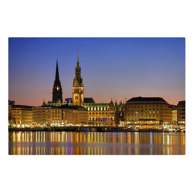 Skyline canvas print Hamburg Panorama