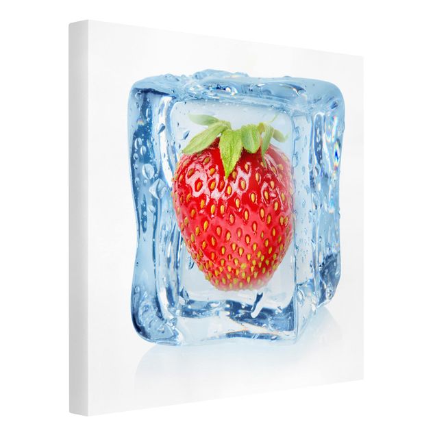 Contemporary art prints Strawberry In Ice Cube