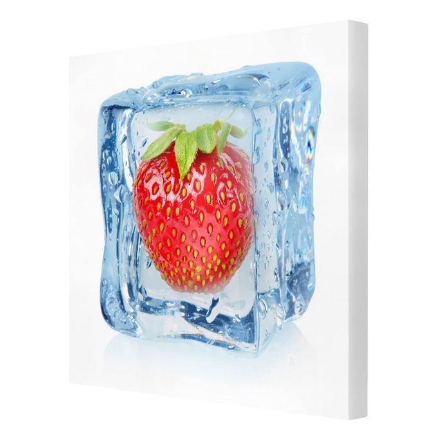 Prints Strawberry In Ice Cube