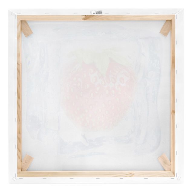 Canvas wall art Strawberry In Ice Cube