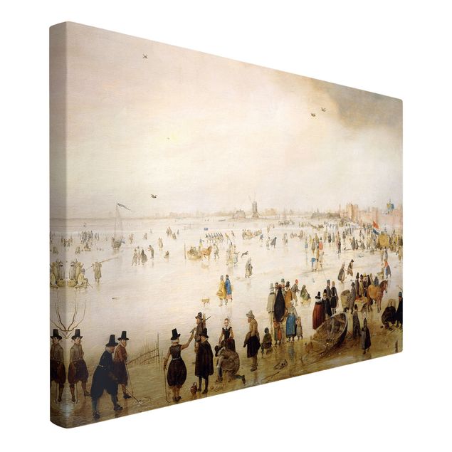 Art posters Hendrick Avercamp - Skaters and Golf Players on frozen Floodwaters