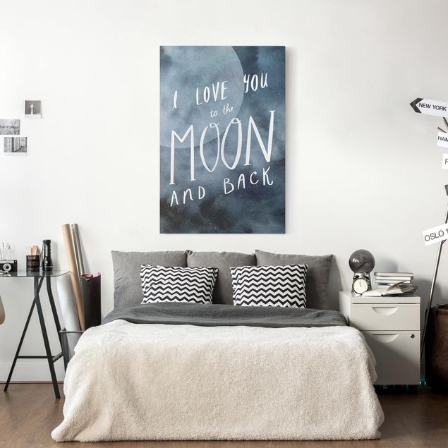 Modern art prints Heavenly Love - Moon