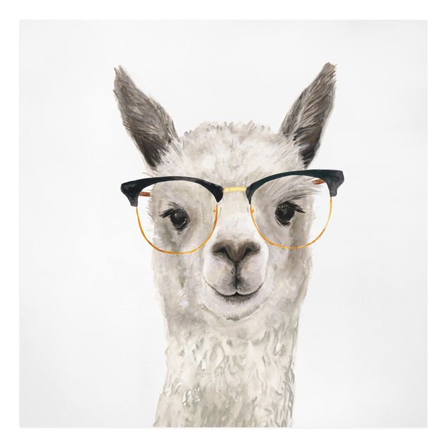 Canvas prints animals Hip Lama With Glasses I