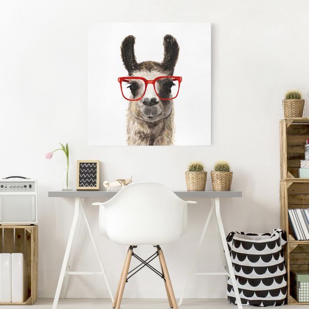 Animal canvas Hip Lama With Glasses II