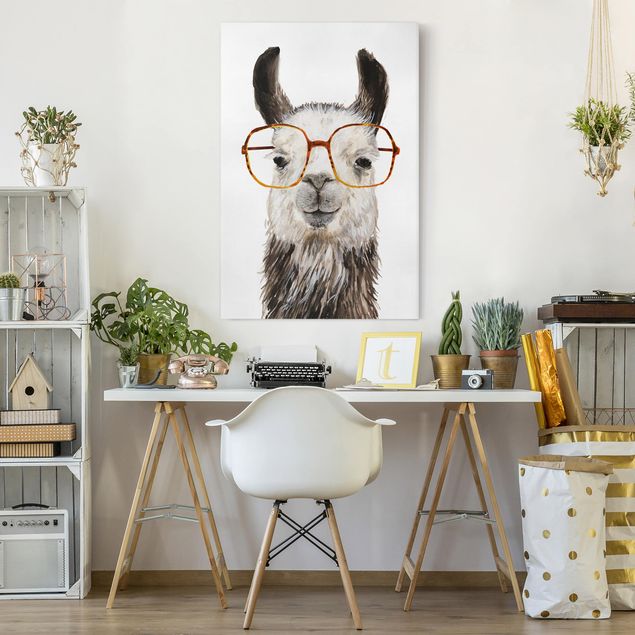 Animal canvas Hip Lama With Glasses IV