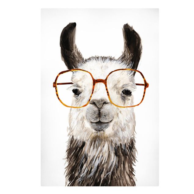 Animal canvas art Hip Lama With Glasses IV