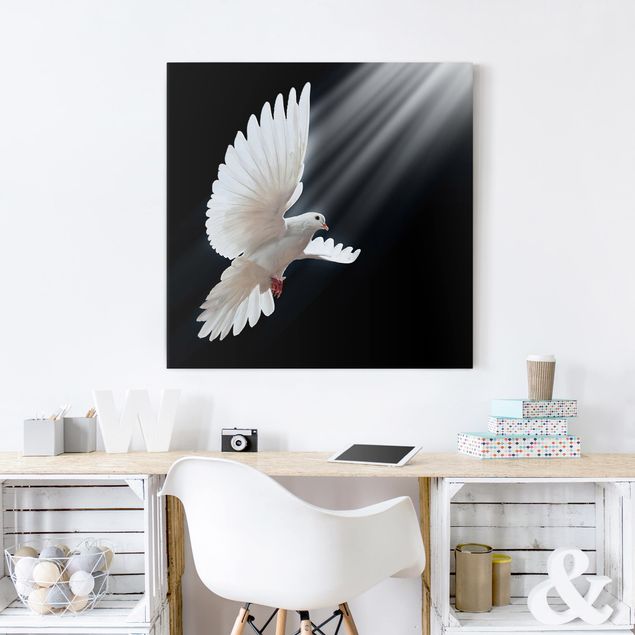 Wall art black and white Holy Dove