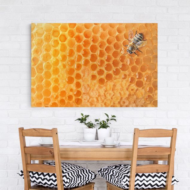 Sunflower prints on canvas Honey Bee