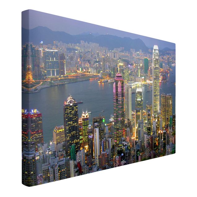 Modern art prints Hong Kong Skyline