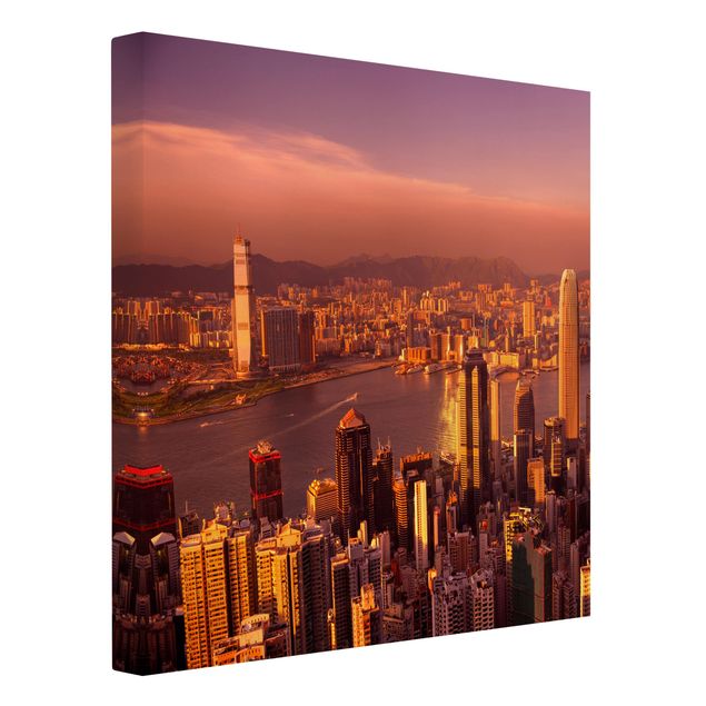 Modern art prints Hong Kong Sunset