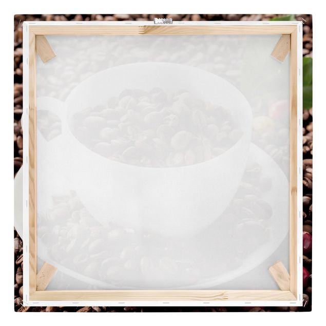 Canvas prints Coffee Cup With Roasted Coffee Beans