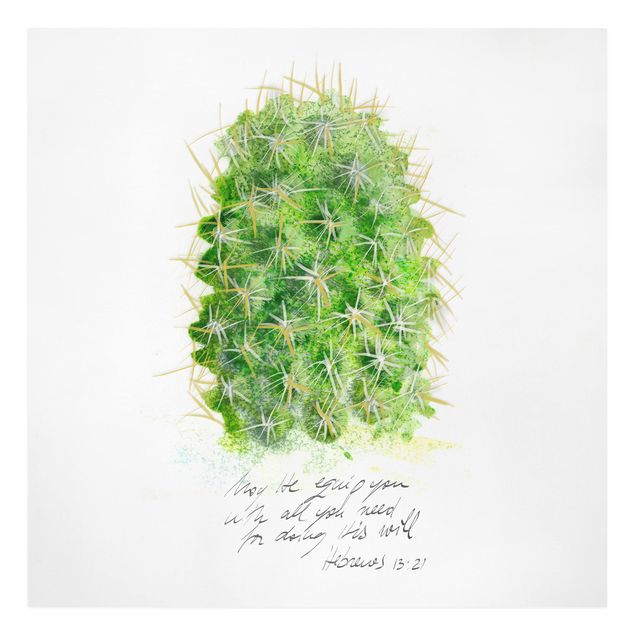 Prints green Cactus With Bibel Verse I