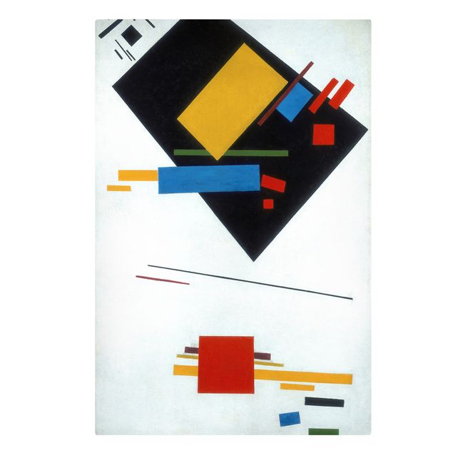 Abstract canvas wall art Kasimir Malewitsch - Black Trapezoid and Red Square (Suprematische Malerei)