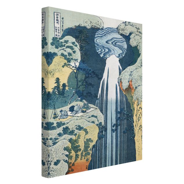 Bird canvas wall art Katsushika Hokusai - The Waterfall of Amida behind the Kiso Road